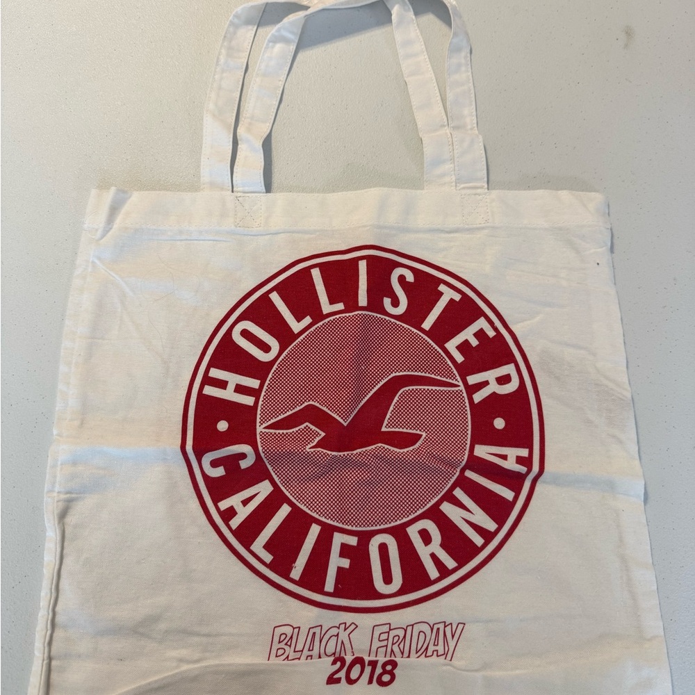 HOLLISTER Black Friday 2018 White Canvas Tote Bag